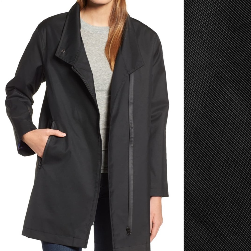 Trina Turk Tenley Black Rain Coat Size 4 NWT